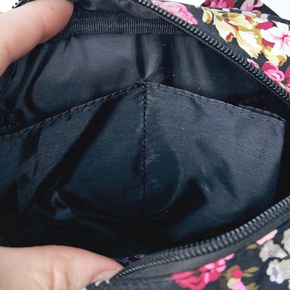 Vintage 90's Womens Candie's Black Floral Crossbody Bag Purse With Bow NWOT - Picture 11 of 13